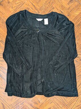 Laura Ashley Cardigan - Women's PL - Petite Dark Gray Minimalist Sweater